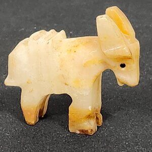 Vintage Hand Carved Onyx Stone Art Donkey Figurine